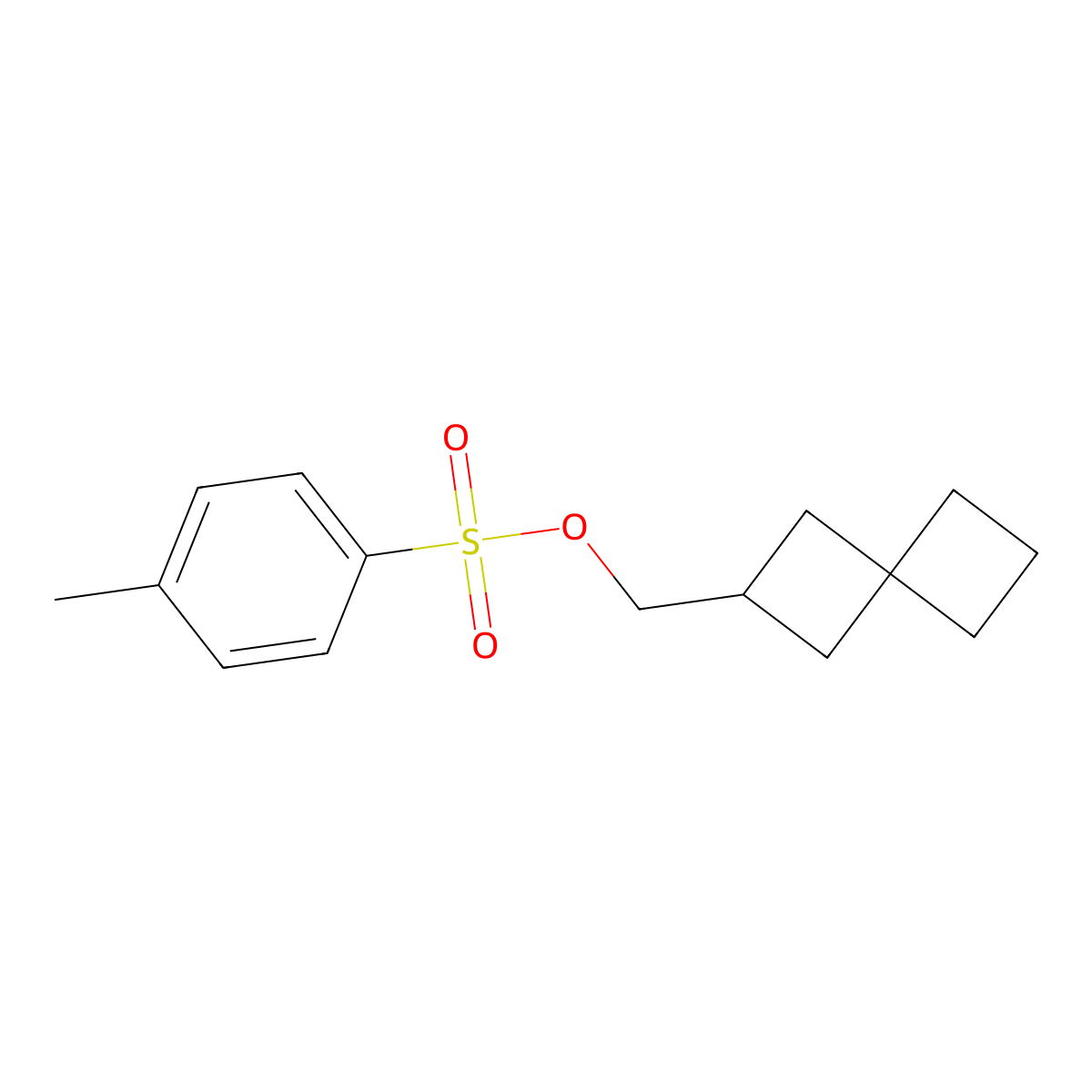{Spiro[3.3]heptan-2-yl}methyl 4-methylbenzene-1-sulfonate molecular structure, CAS 3667-58-1