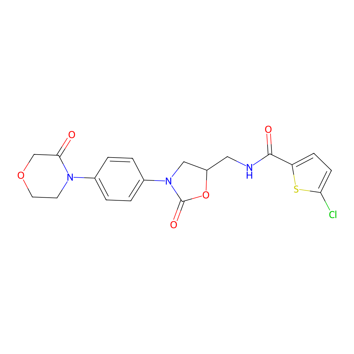 Rivaroxaban molecular structure, CAS 366789-02-8