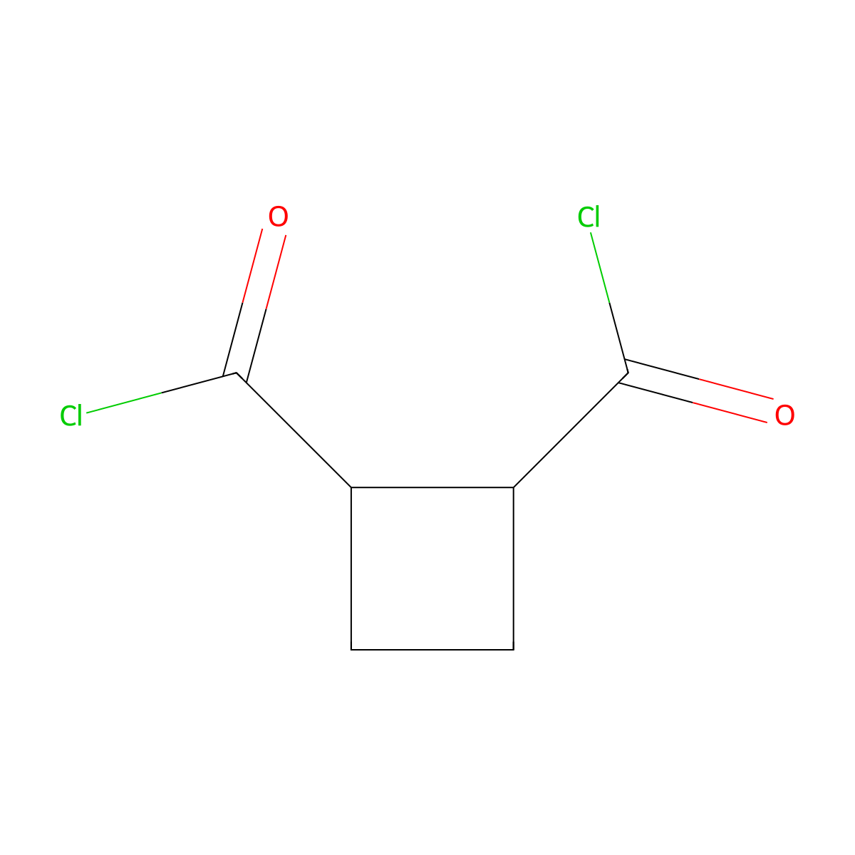 trans-Cyclobutane-1,2-dicarbonyl chloride molecular structure, CAS 3668-43-7