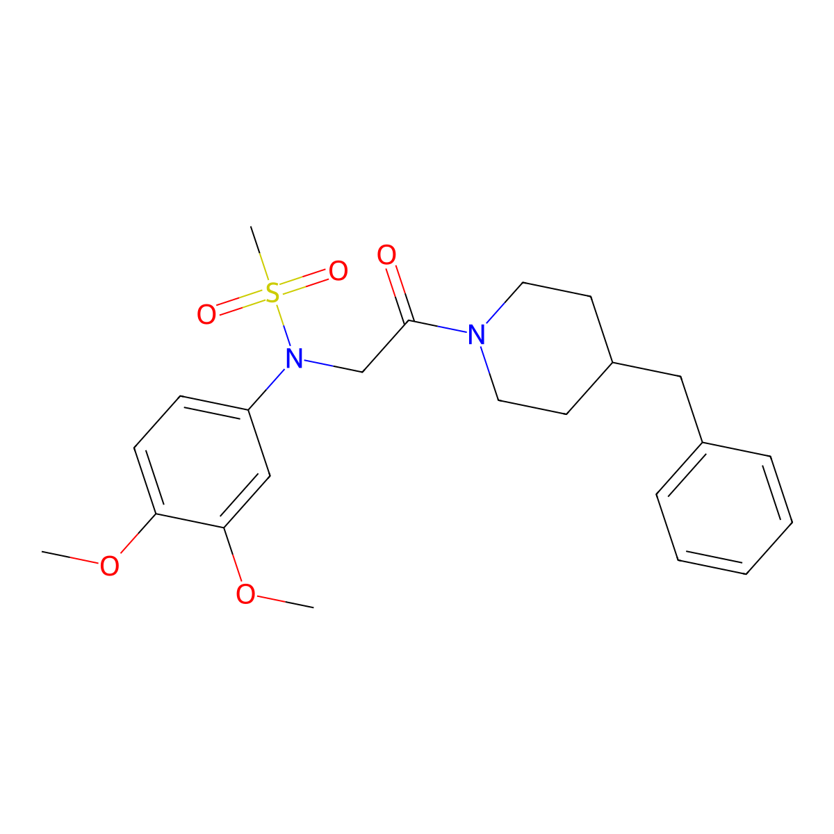 N-[2-(4-benzylpiperidin-1-yl)-2-oxoethyl]-N-(3,4-dimethoxyphenyl)methanesulfonamide molecular structure, CAS 366832-39-5