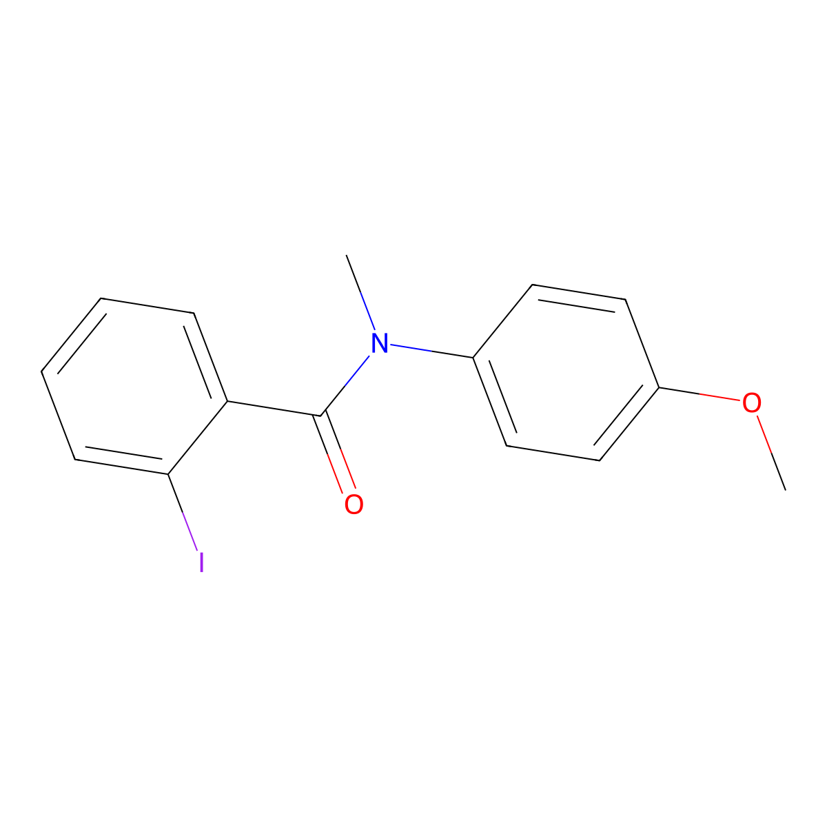 2-iodo-N-(4-methoxyphenyl)-N-methylbenzamide molecular structure, CAS 36684-52-3