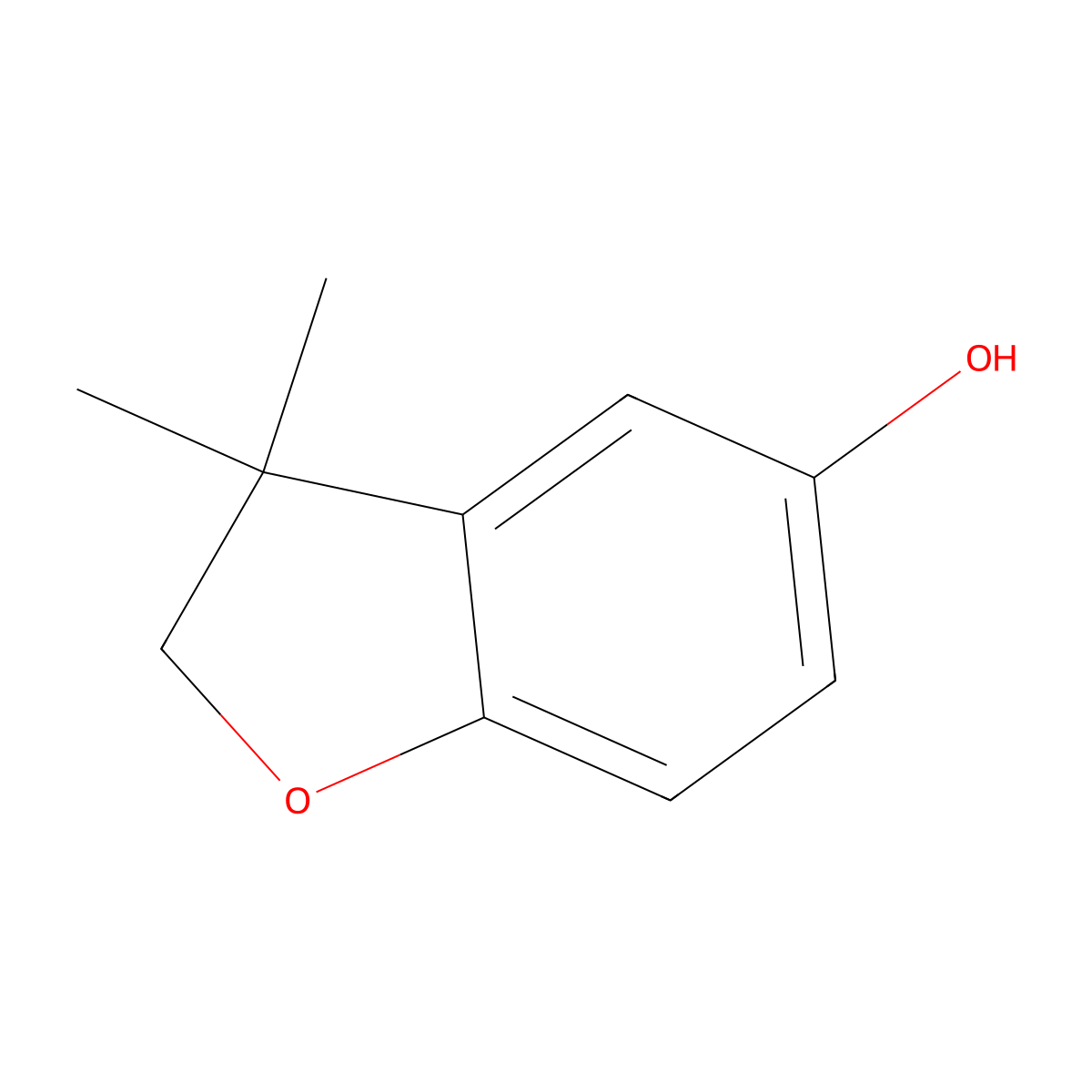 3,3-Dimethyl-2,3-dihydro-1-benzofuran-5-ol molecular structure, CAS 36687-04-4