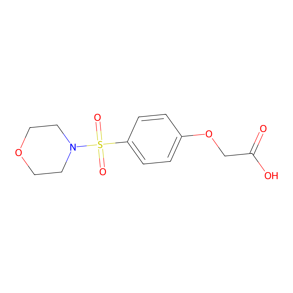 [4-(Morpholin-4-ylsulfonyl)phenoxy]acetic acid molecular structure, CAS 36691-78-8