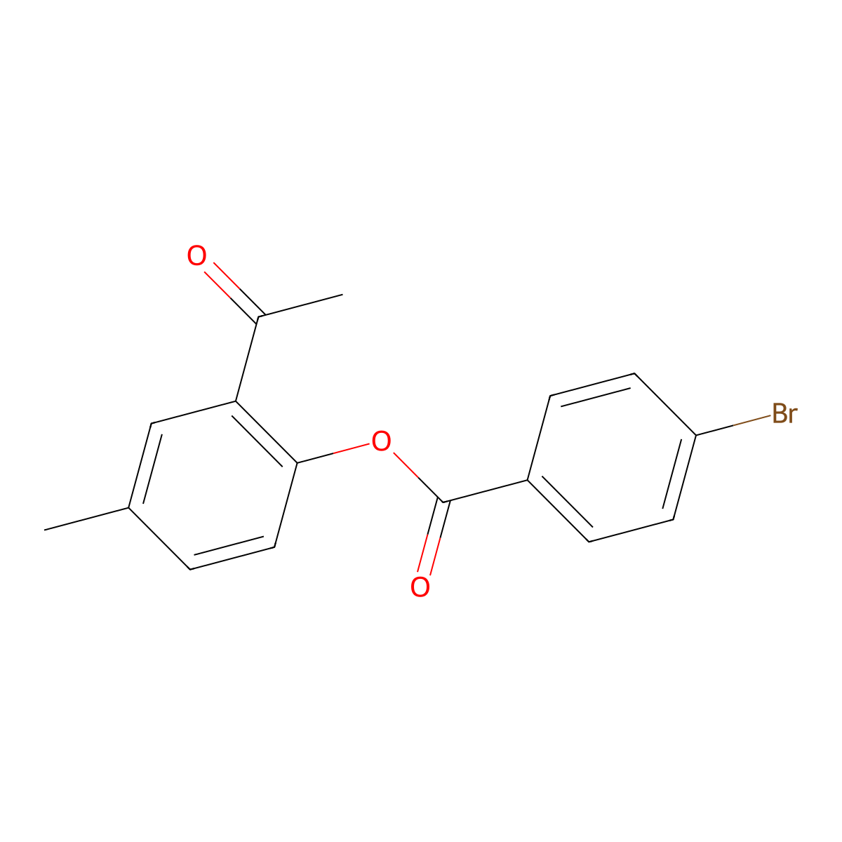2-Acetyl-4-methylphenyl 4-bromobenzoate molecular structure, CAS 36695-12-2
