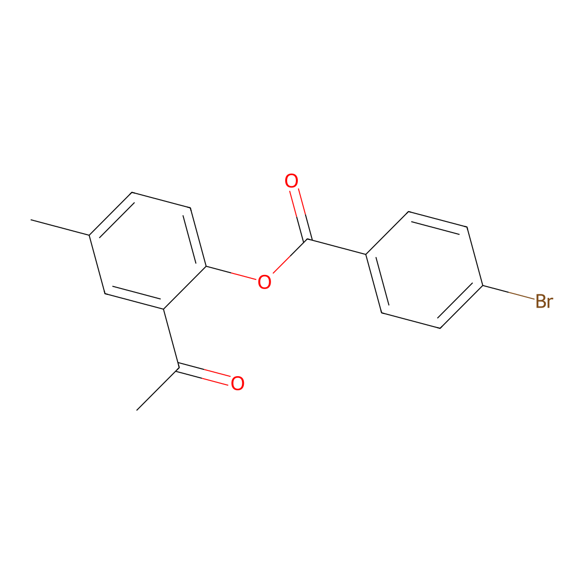 2-Acetyl-4-methylphenyl 4-bromobenzoate molecular structure, CAS 36695-12-2