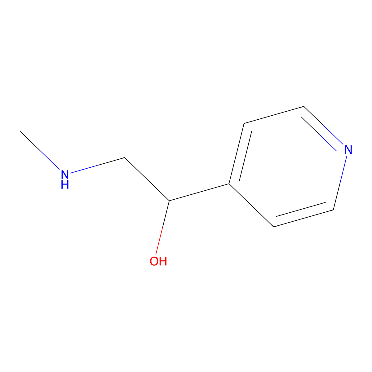 2-(Methylamino)-1-(pyridin-4-yl)ethan-1-ol molecular structure, CAS 36695-59-7