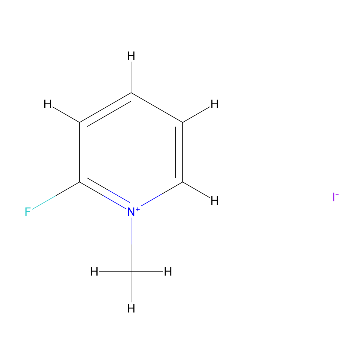 2-Fluoro-1-methylpyridinium iodide molecular structure, CAS 367-06-6