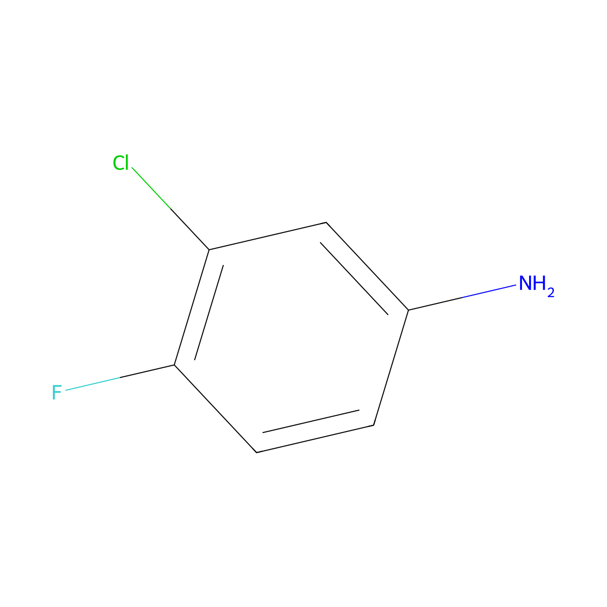 3-Chloro-4-fluoroaniline molecular structure, CAS 367-21-5
