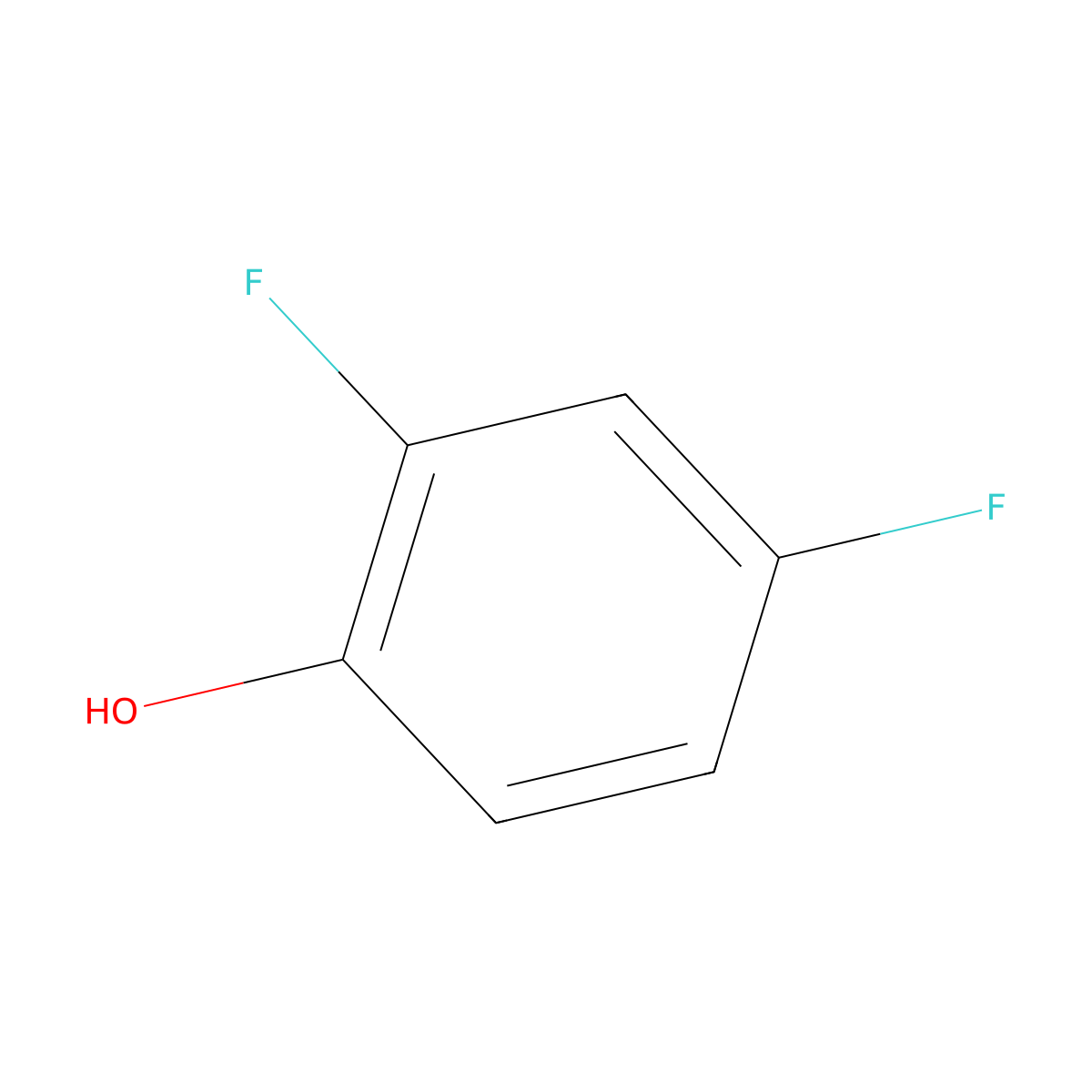 2,4-Difluorophenol molecular structure, CAS 367-27-1