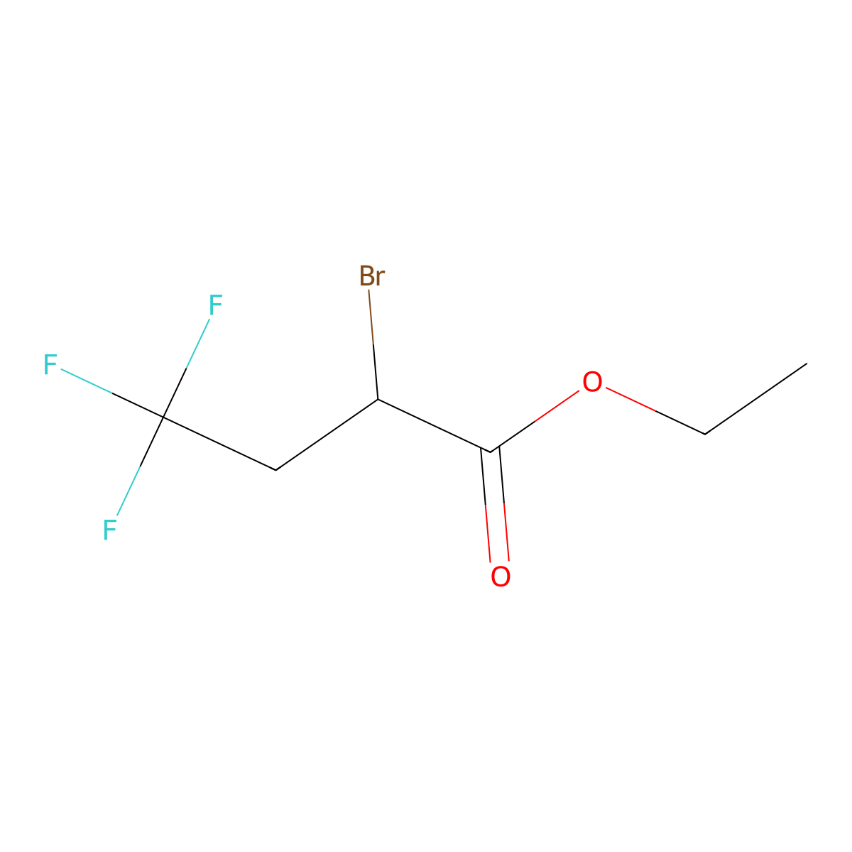 Ethyl 2-bromo-4,4,4-trifluorobutanoate molecular structure, CAS 367-33-9