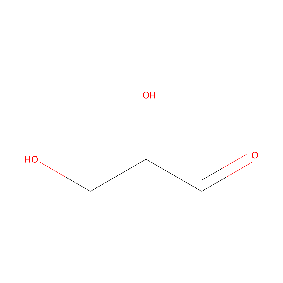 Glyceraldehyde molecular structure, CAS 367-47-5