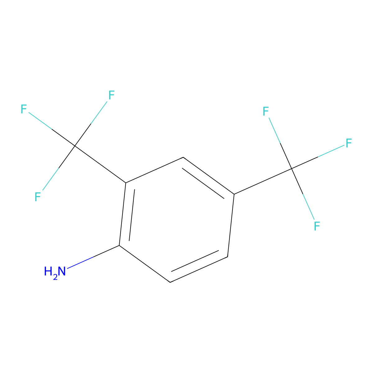 2,4-Bis(trifluoromethyl)aniline molecular structure, CAS 367-71-5