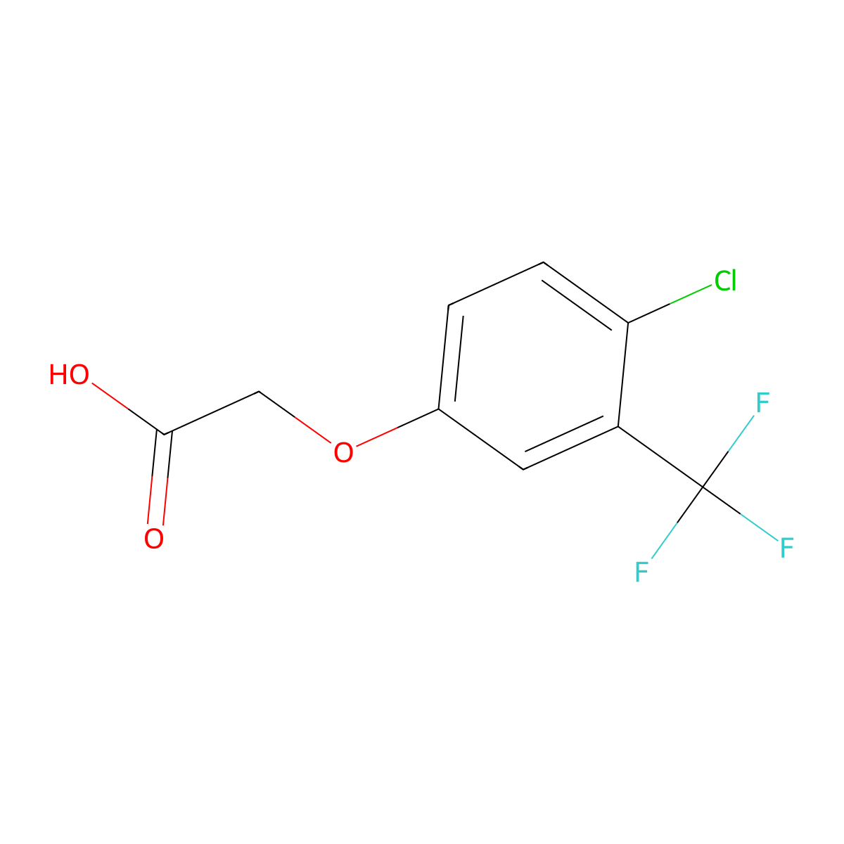 2-[4-Chloro-3-(trifluoromethyl)phenoxy]acetic acid molecular structure, CAS 367-74-8