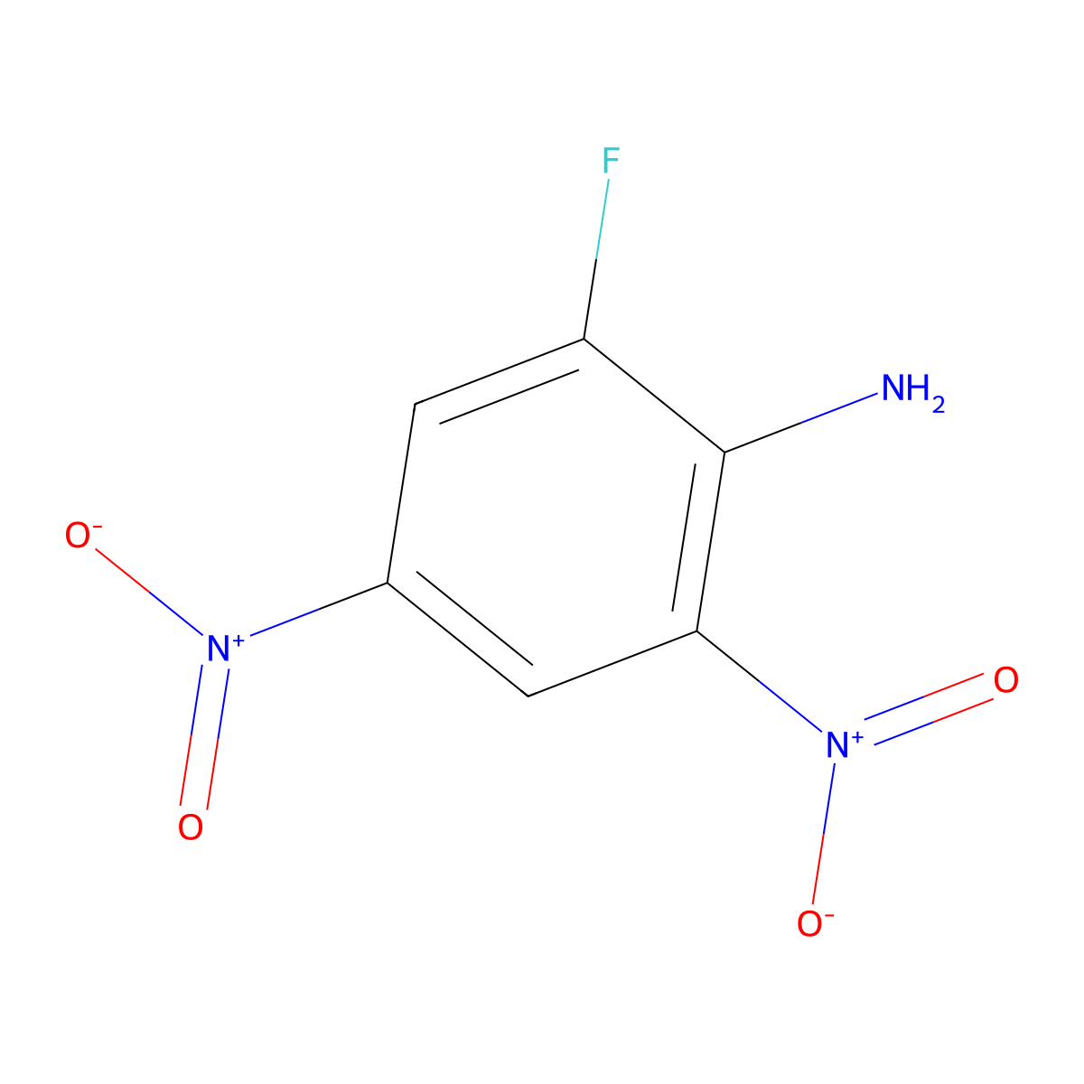 2-Fluoro-4,6-dinitroaniline molecular structure, CAS 367-78-2