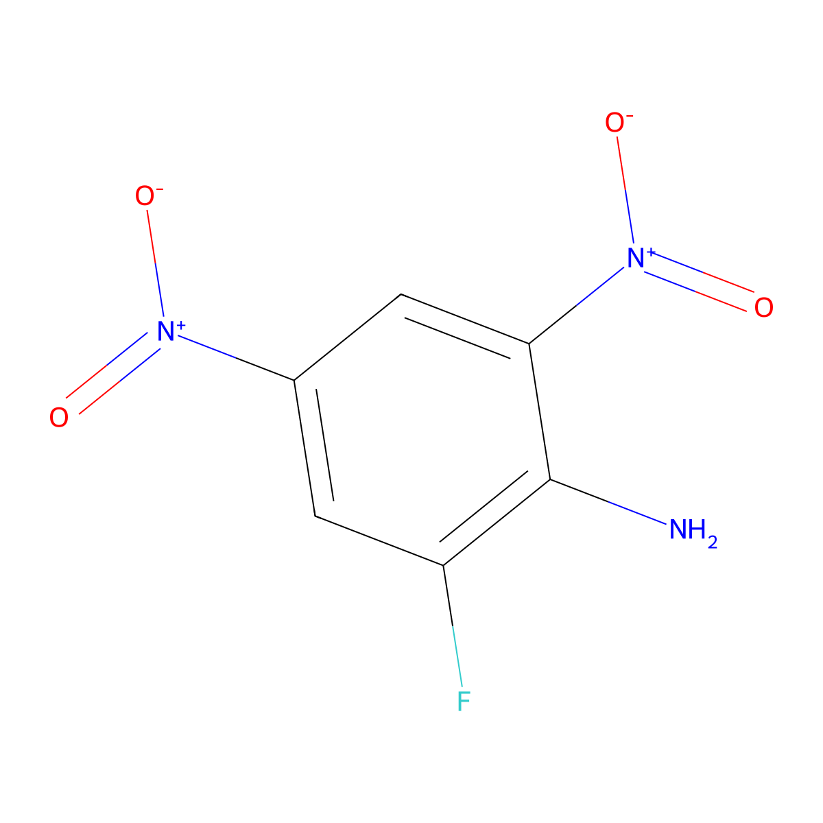 2-Fluoro-4,6-dinitroaniline molecular structure, CAS 367-78-2