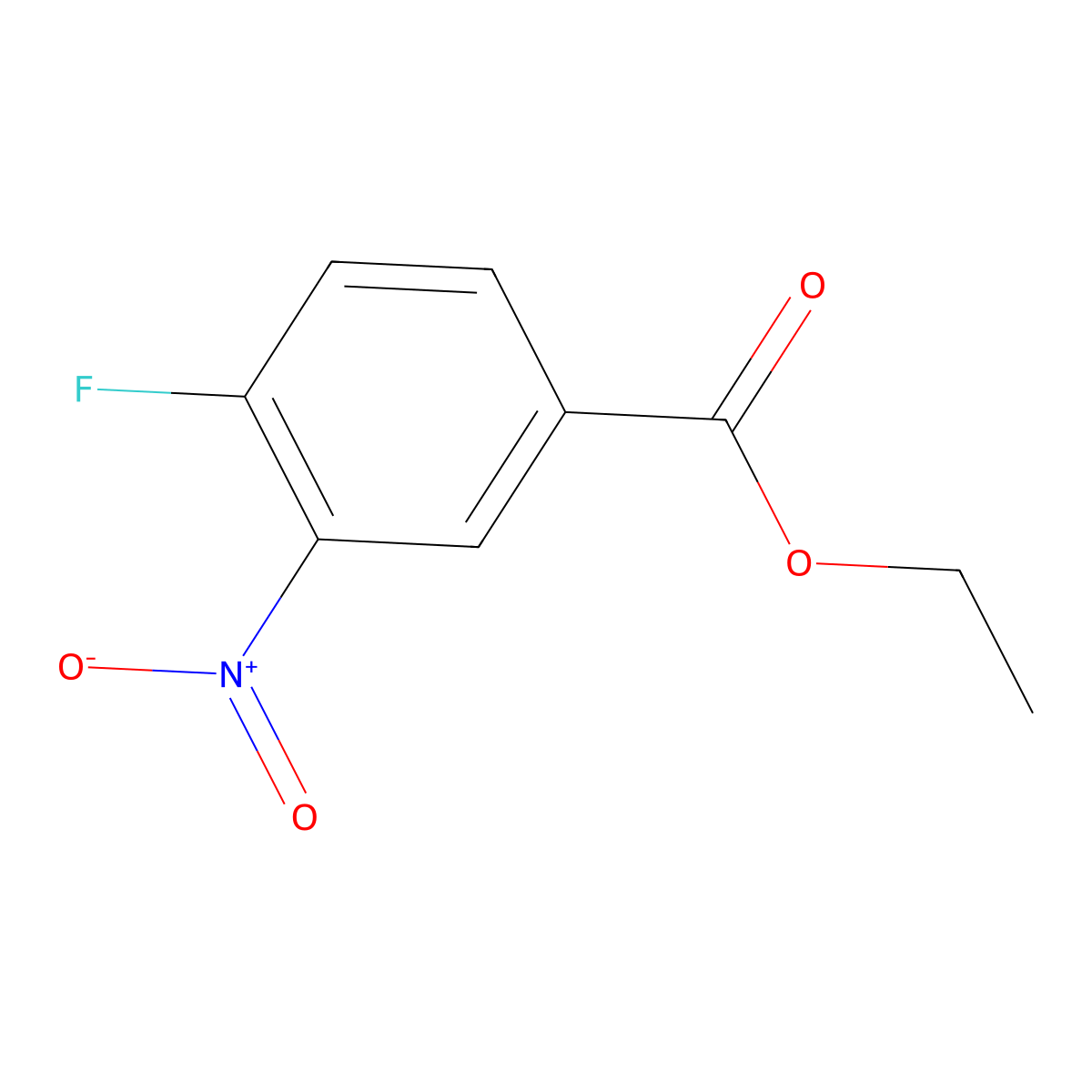Ethyl 4-fluoro-3-nitrobenzoate molecular structure, CAS 367-80-6