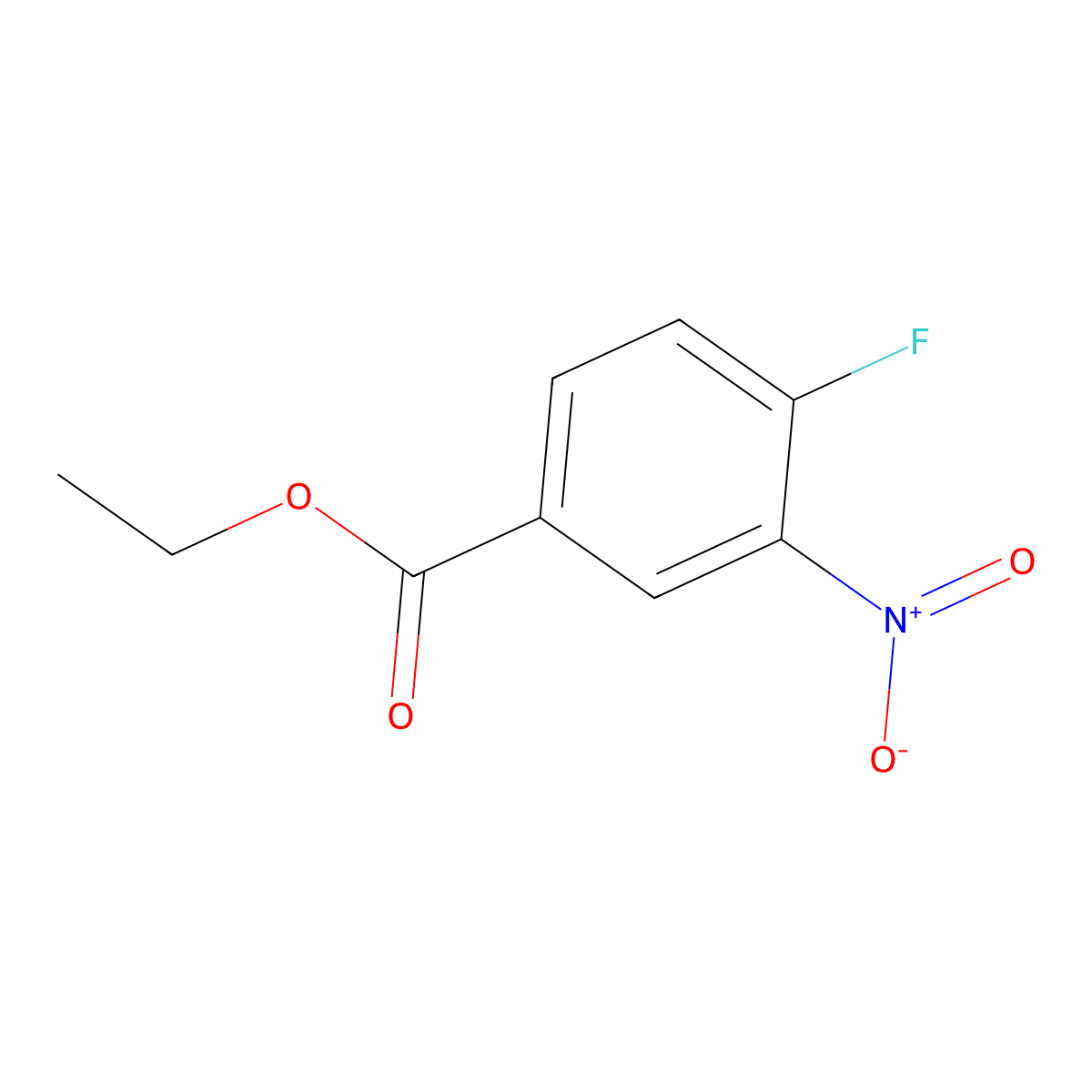 Ethyl 4-fluoro-3-nitrobenzoate molecular structure, CAS 367-80-6