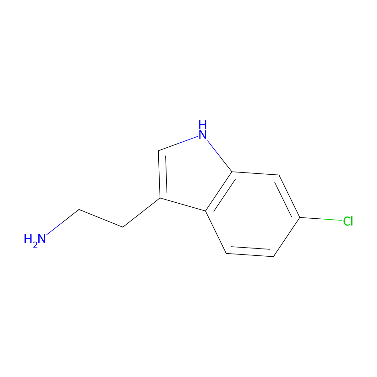 2-(6-Chloro-1H-indol-3-yl)ethanamine molecular structure, CAS 3670-19-7