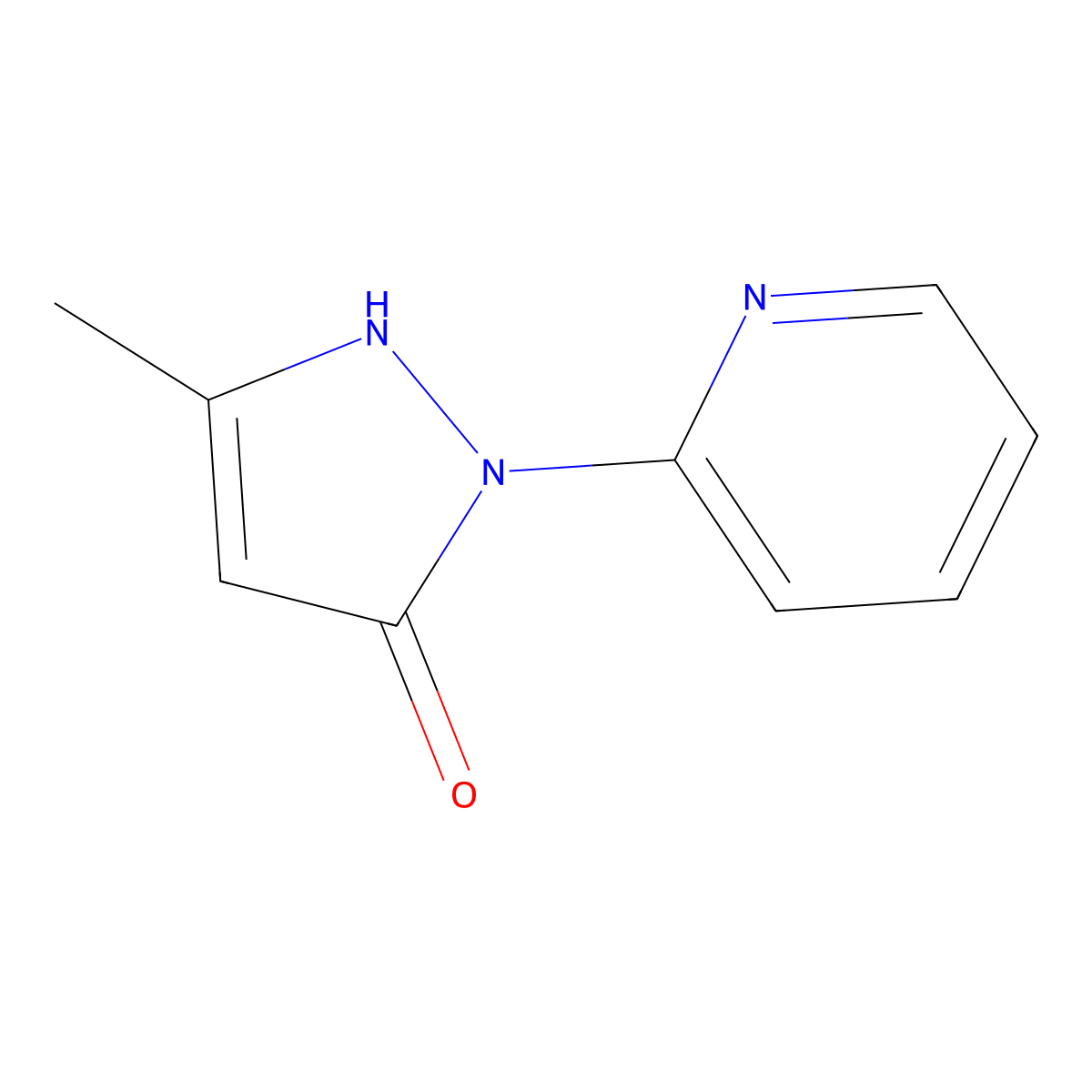 3-Methyl-1-pyridin-2-yl-1H-pyrazol-5-ol molecular structure, CAS 3670-51-7