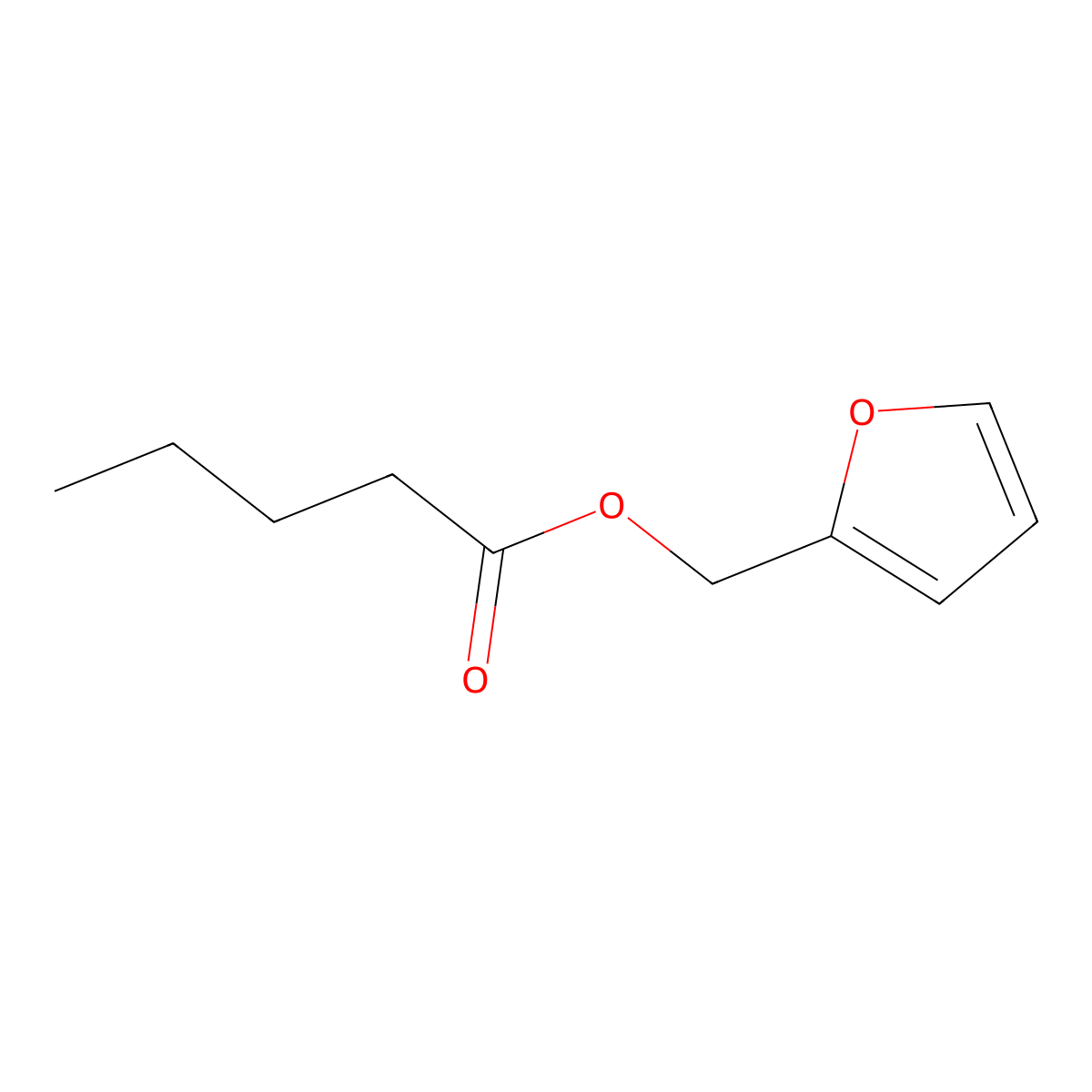Furfuryl pentanoate molecular structure, CAS 36701-01-6