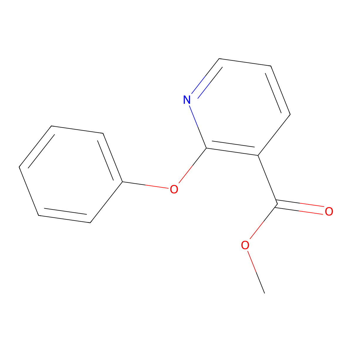 3-Pyridinecarboxylic acid, 2-phenoxy-, methyl ester molecular structure, CAS 36701-88-9