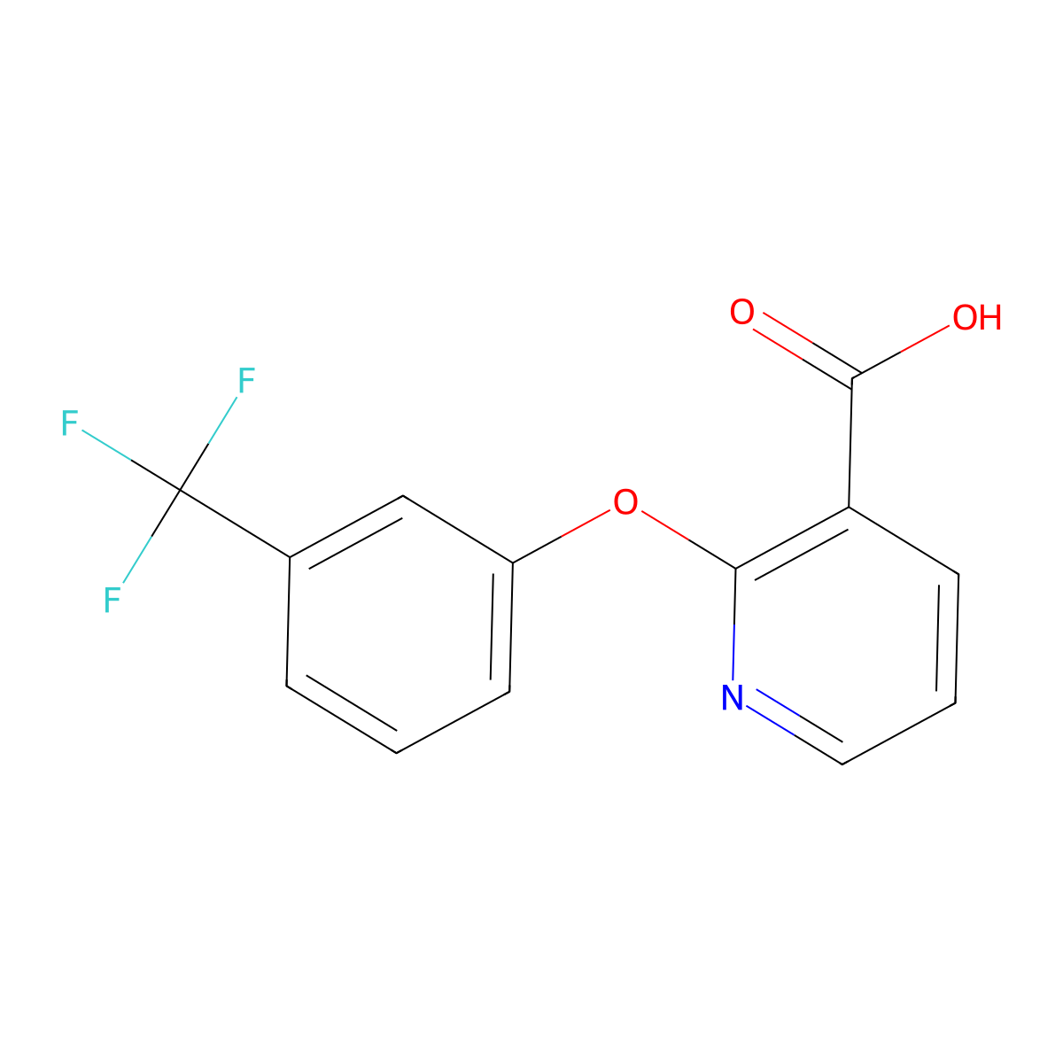 2-(3-(Trifluoromethyl)phenoxy)-3-pyridinecarboxylic acid molecular structure, CAS 36701-89-0