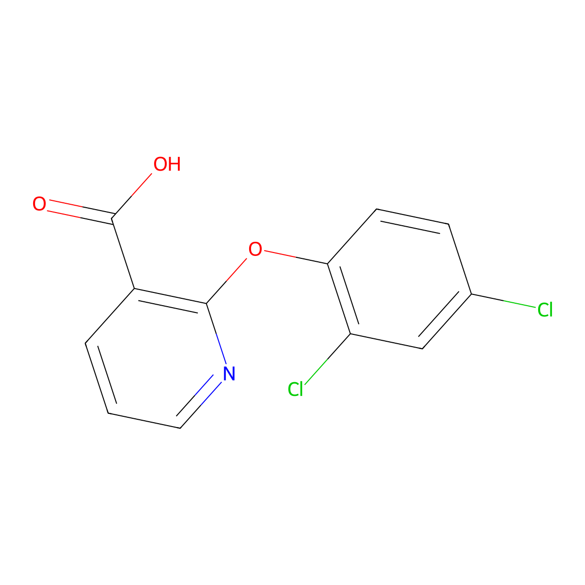3-Pyridinecarboxylic acid, 2-(2,4-dichlorophenoxy)- molecular structure, CAS 36701-91-4