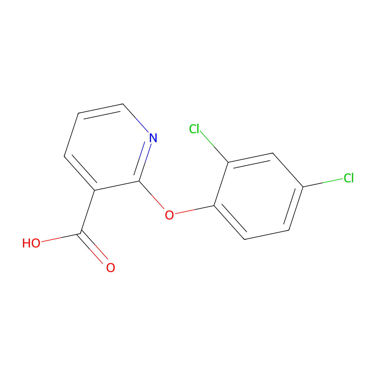 3-Pyridinecarboxylic acid, 2-(2,4-dichlorophenoxy)- molecular structure, CAS 36701-91-4