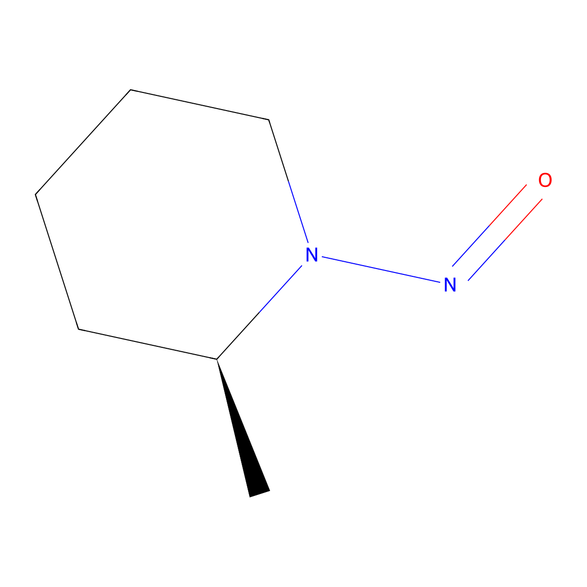 Piperidine, 2-methyl-N-nitroso-, S(+)- molecular structure, CAS 36702-44-0
