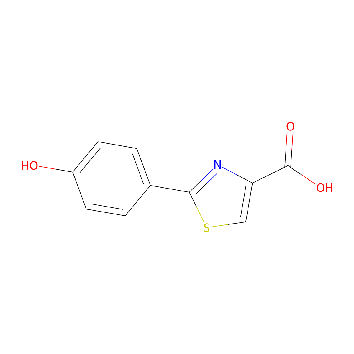 2-(4-Hydroxyphenyl)-1,3-thiazole-4-carboxylic acid molecular structure, CAS 36705-82-5