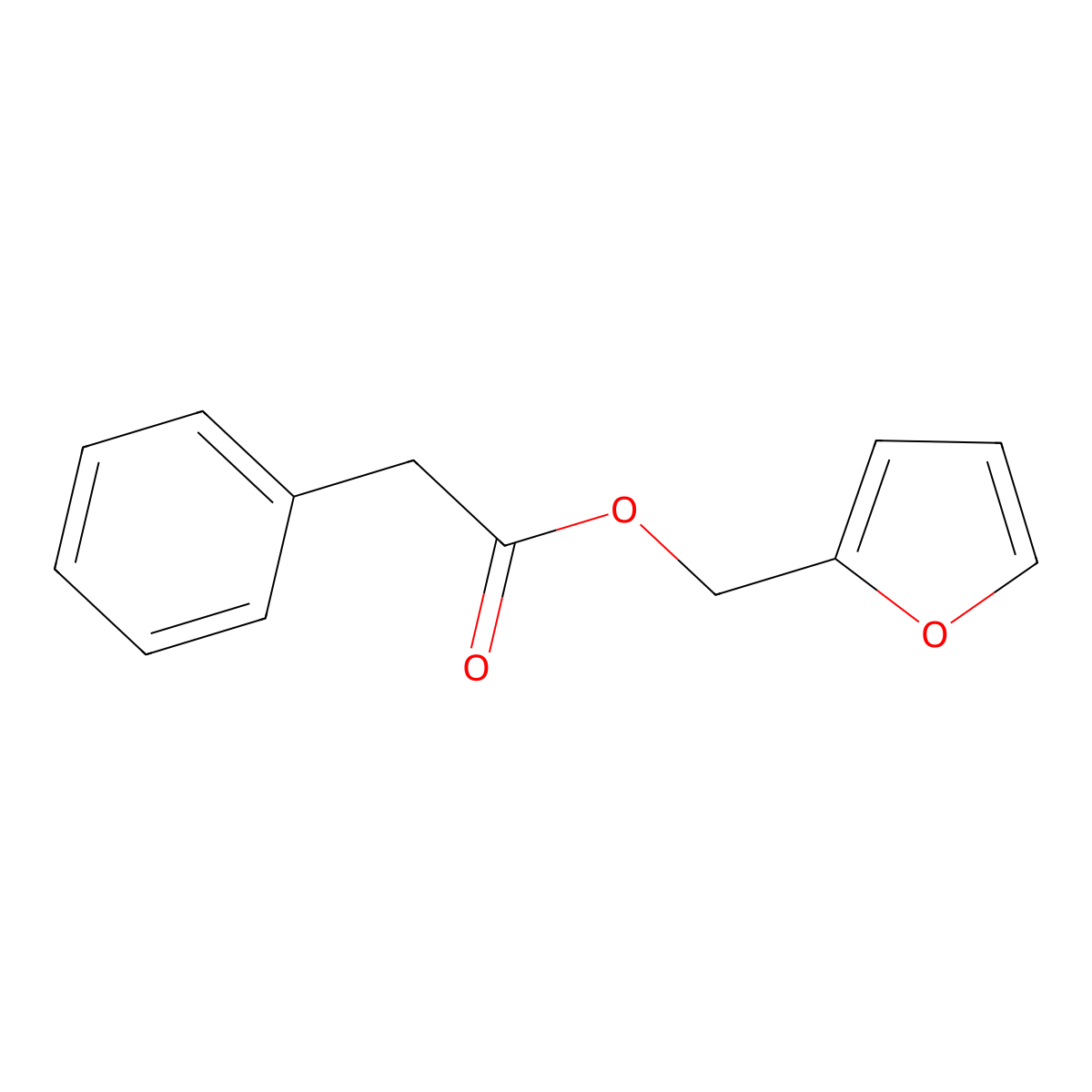 Furfuryl phenylacetate molecular structure, CAS 36707-28-5
