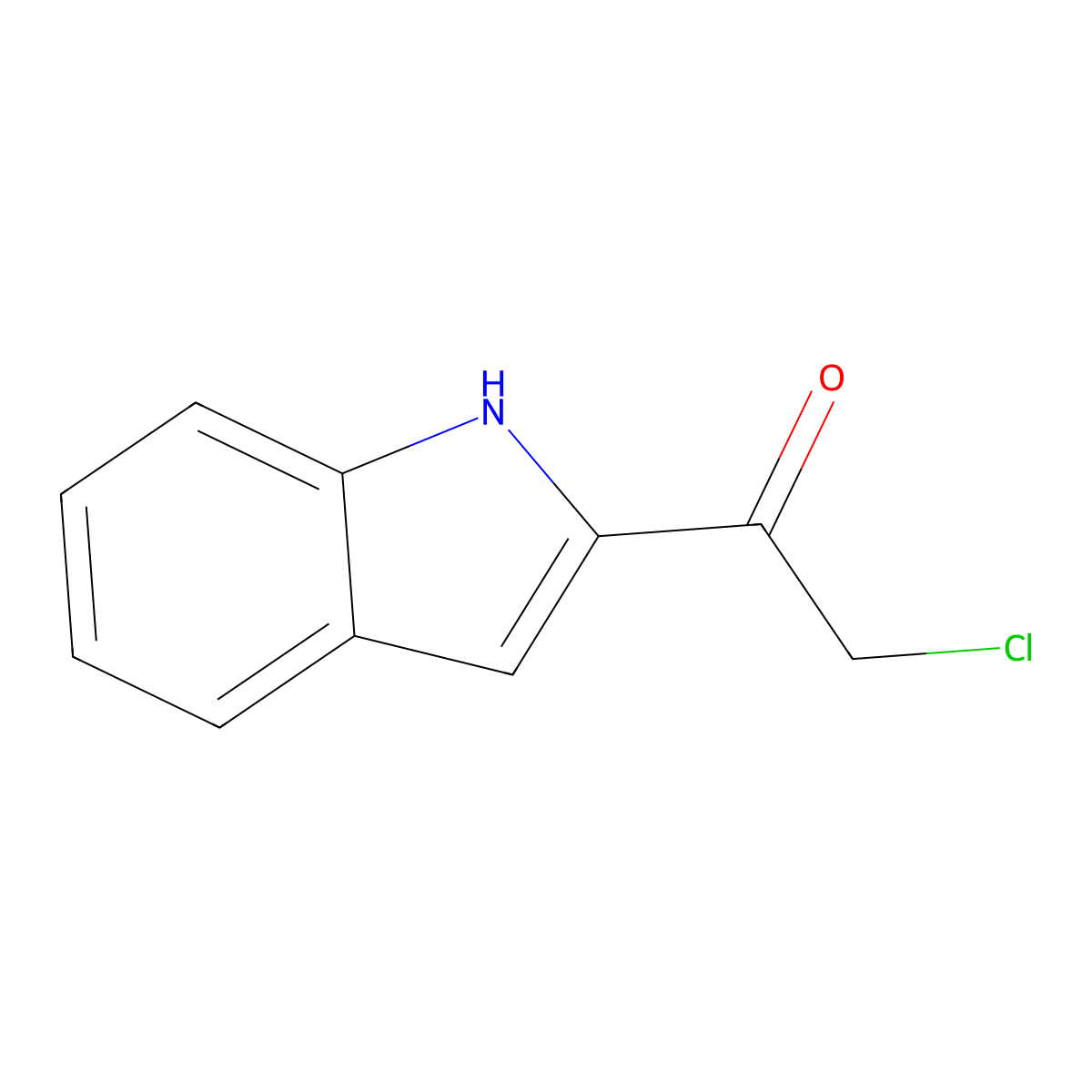2-chloro-1-(1H-indol-2-yl)ethan-1-one molecular structure, CAS 36709-95-2