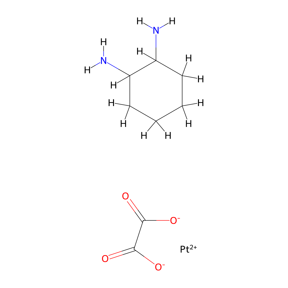Platinum(2+) ethanedioate--cyclohexane-1,2-diamine (1/1/1) molecular structure, CAS 3671-39-4