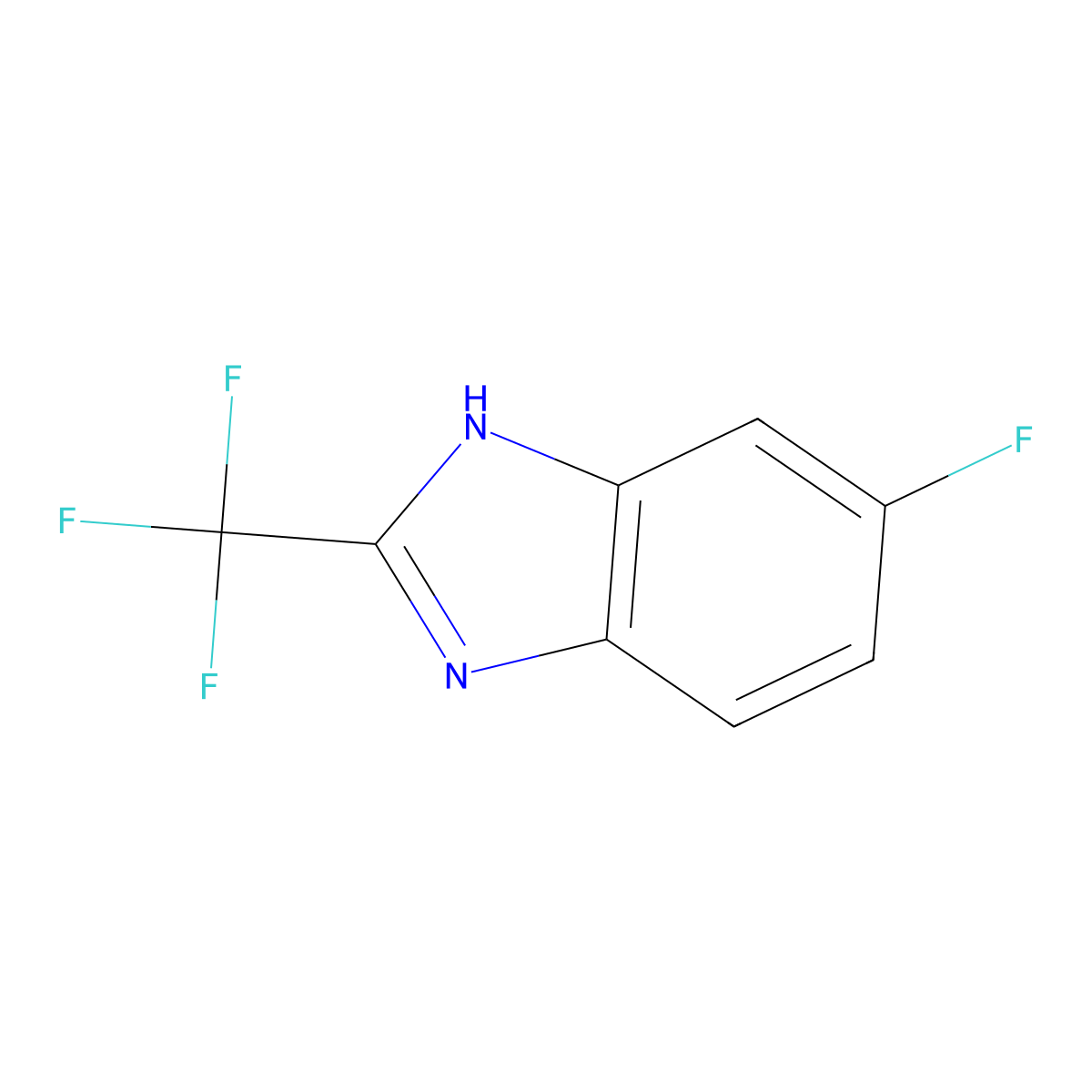 Benzimidazole, 5-fluoro-2-(trifluoromethyl)- molecular structure, CAS 3671-47-4
