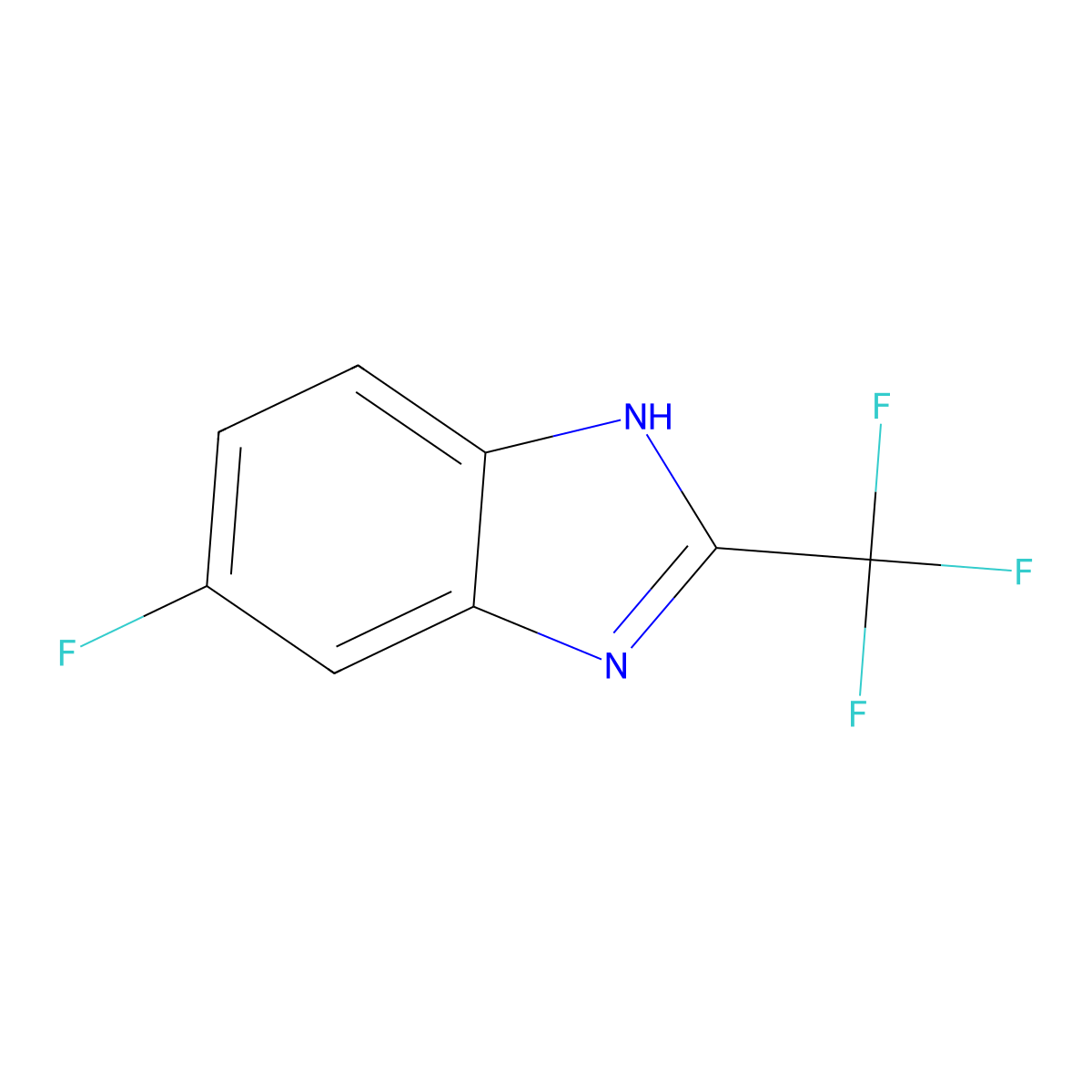 Benzimidazole, 5-fluoro-2-(trifluoromethyl)- molecular structure, CAS 3671-47-4
