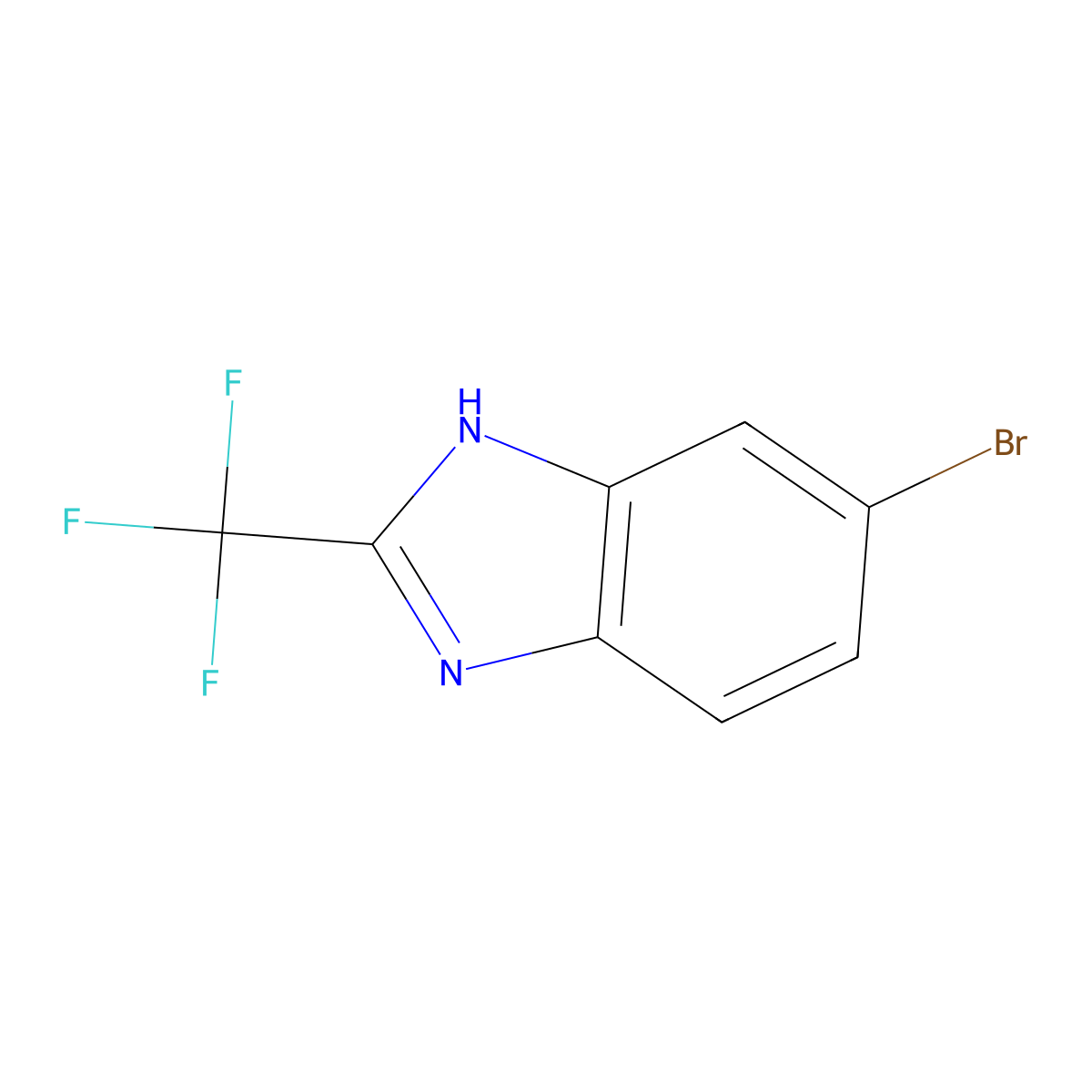 6-Bromo-2-trifluoromethyl-1H-benzoimidazole molecular structure, CAS 3671-60-1