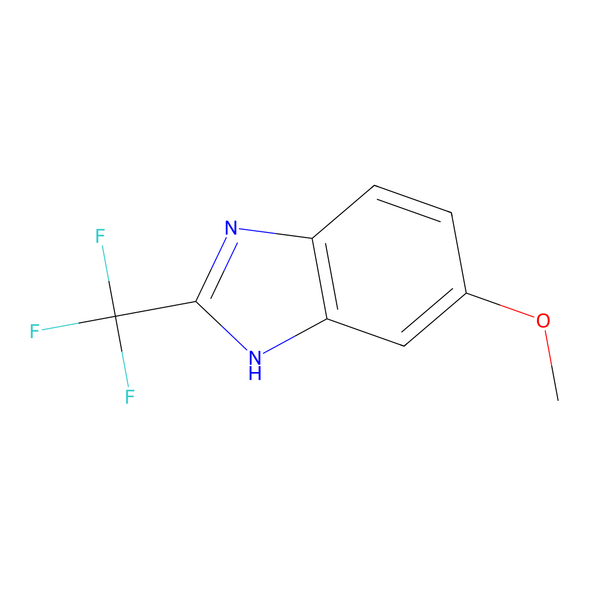 6-Methoxy-2-(trifluoromethyl)-1H-benzimidazole molecular structure, CAS 3671-65-6