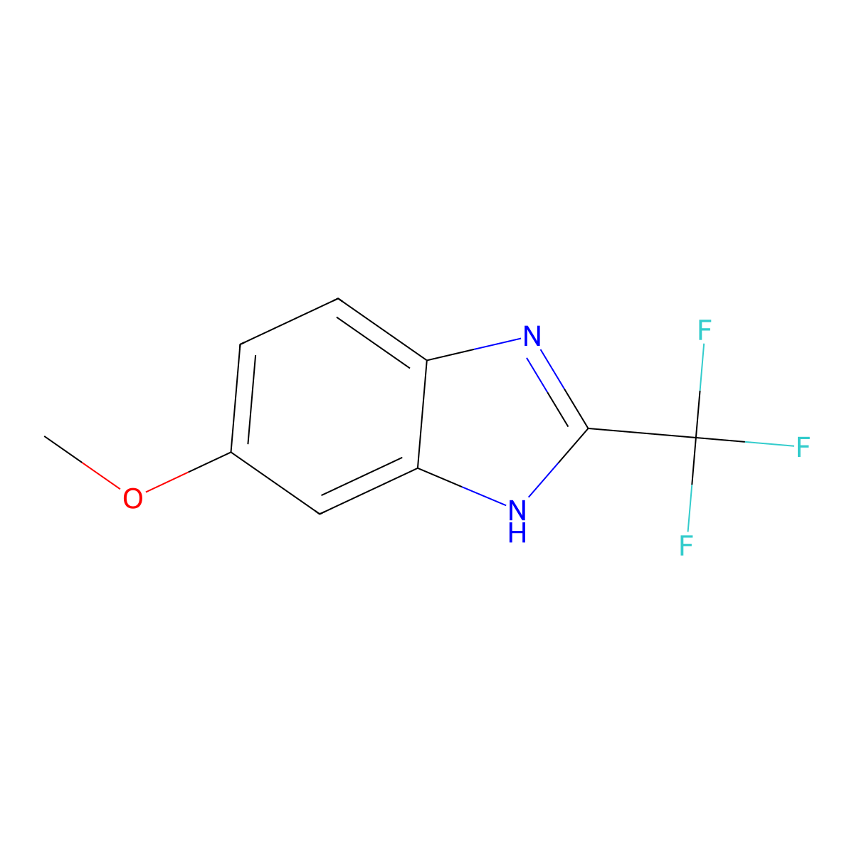 6-Methoxy-2-(trifluoromethyl)-1H-benzimidazole molecular structure, CAS 3671-65-6