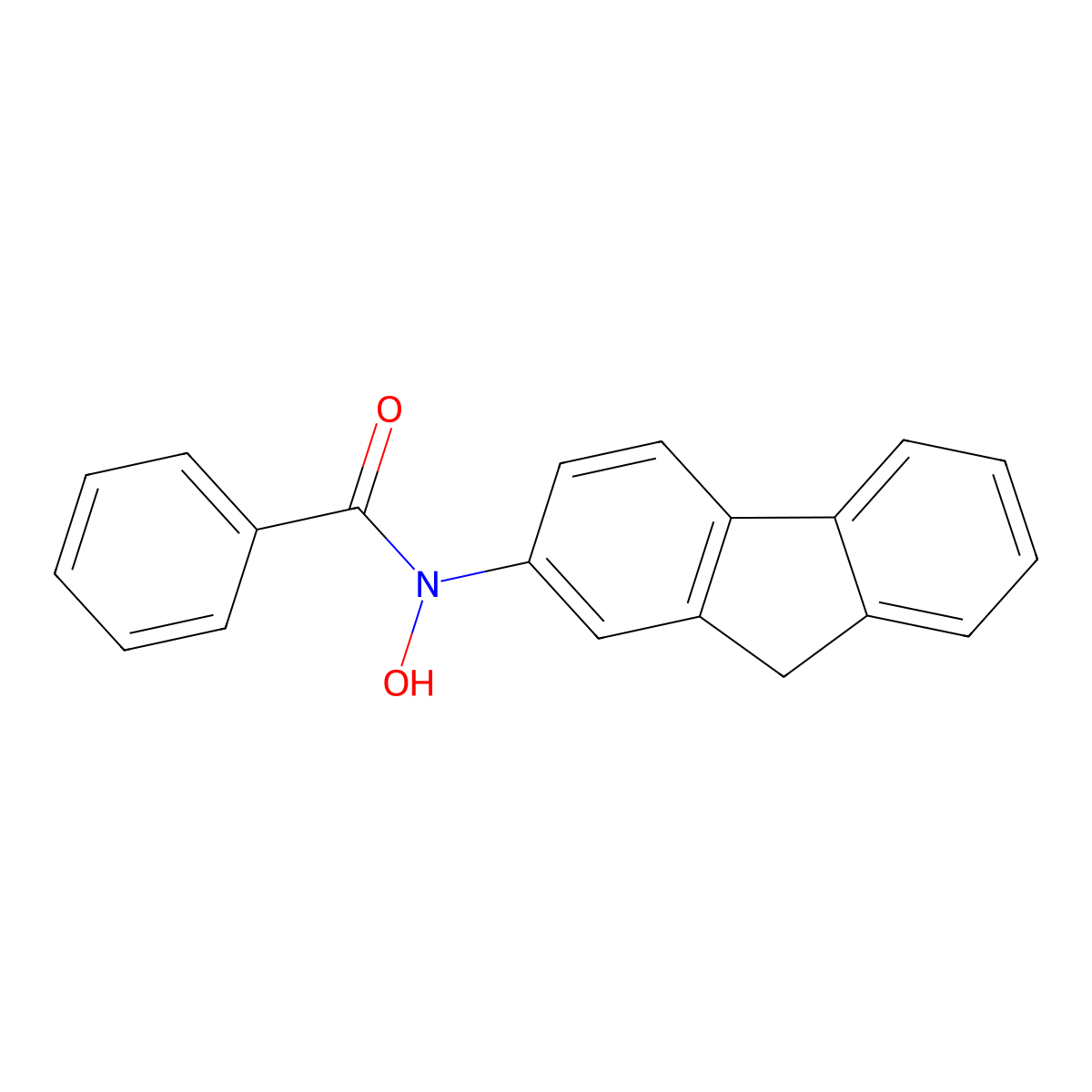 N-hydroxy-N-(2-fluorenyl)benzamide molecular structure, CAS 3671-71-4