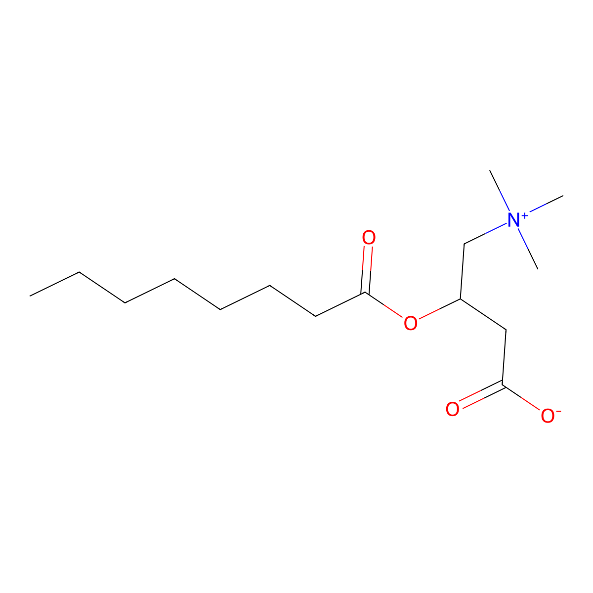Octanoylcarnitine molecular structure, CAS 3671-77-0