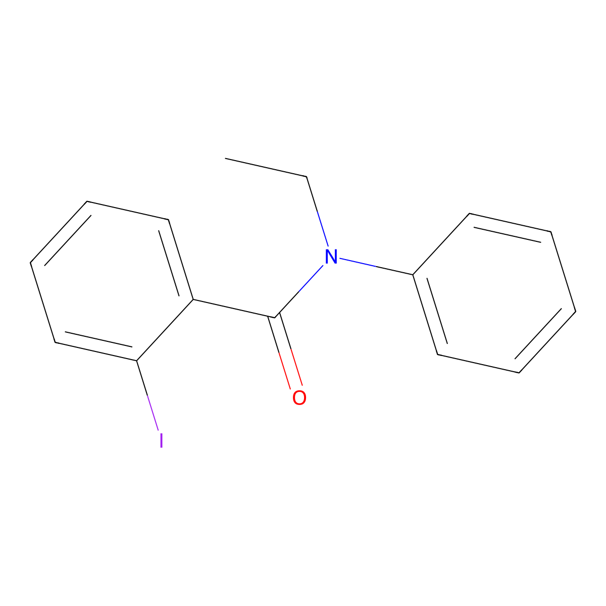 N-ethyl-2-iodo-N-phenylbenzamide molecular structure, CAS 36710-22-2