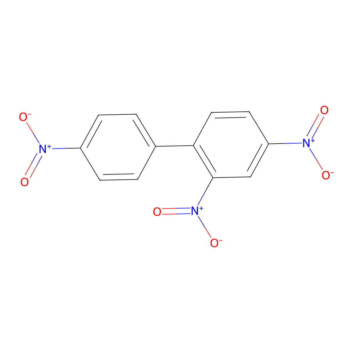 1,1'-Biphenyl, 2,4,4'-trinitro- molecular structure, CAS 36712-34-2