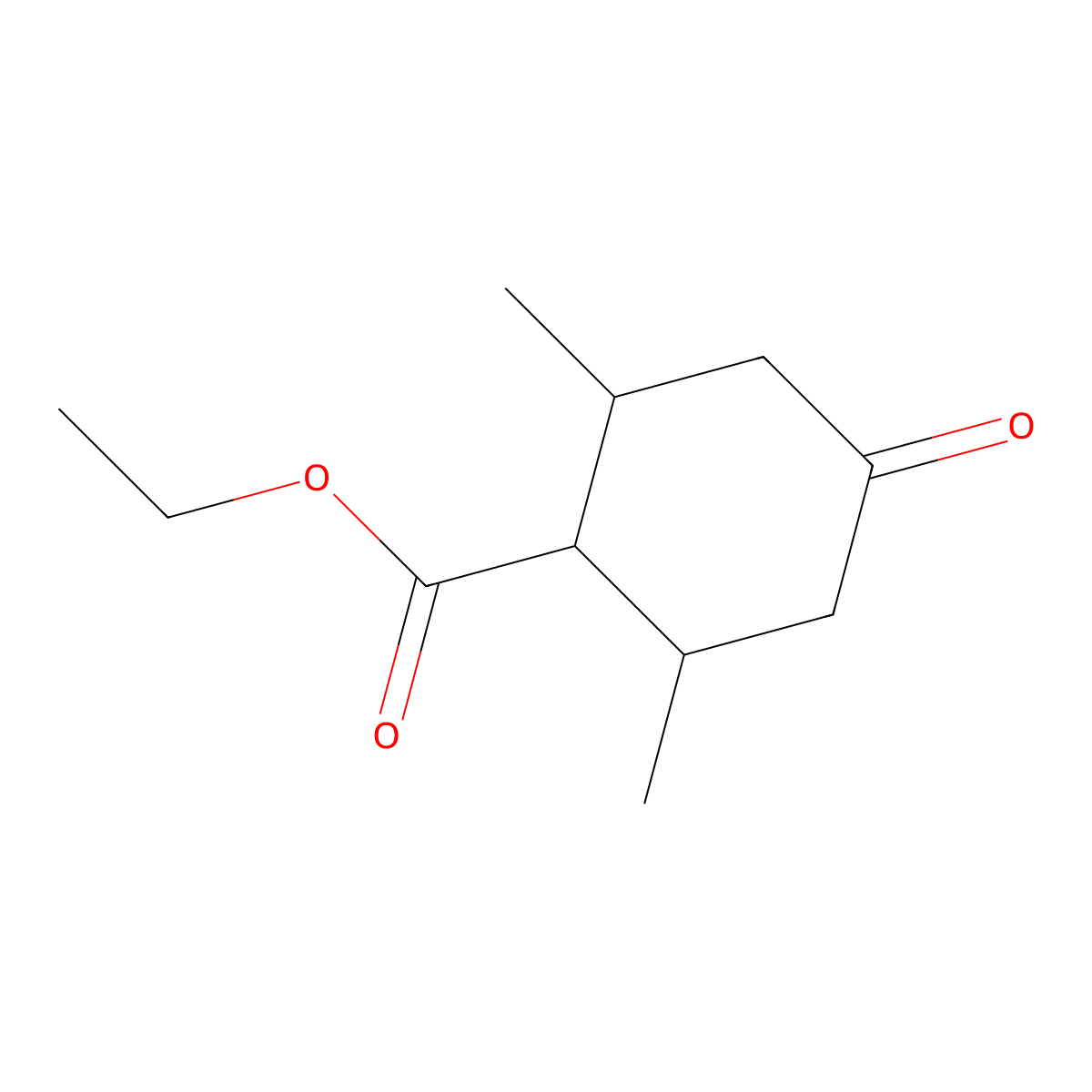 Ethyl 2,6-dimethyl-4-oxocyclohexanecarboxylate molecular structure, CAS 36714-68-8