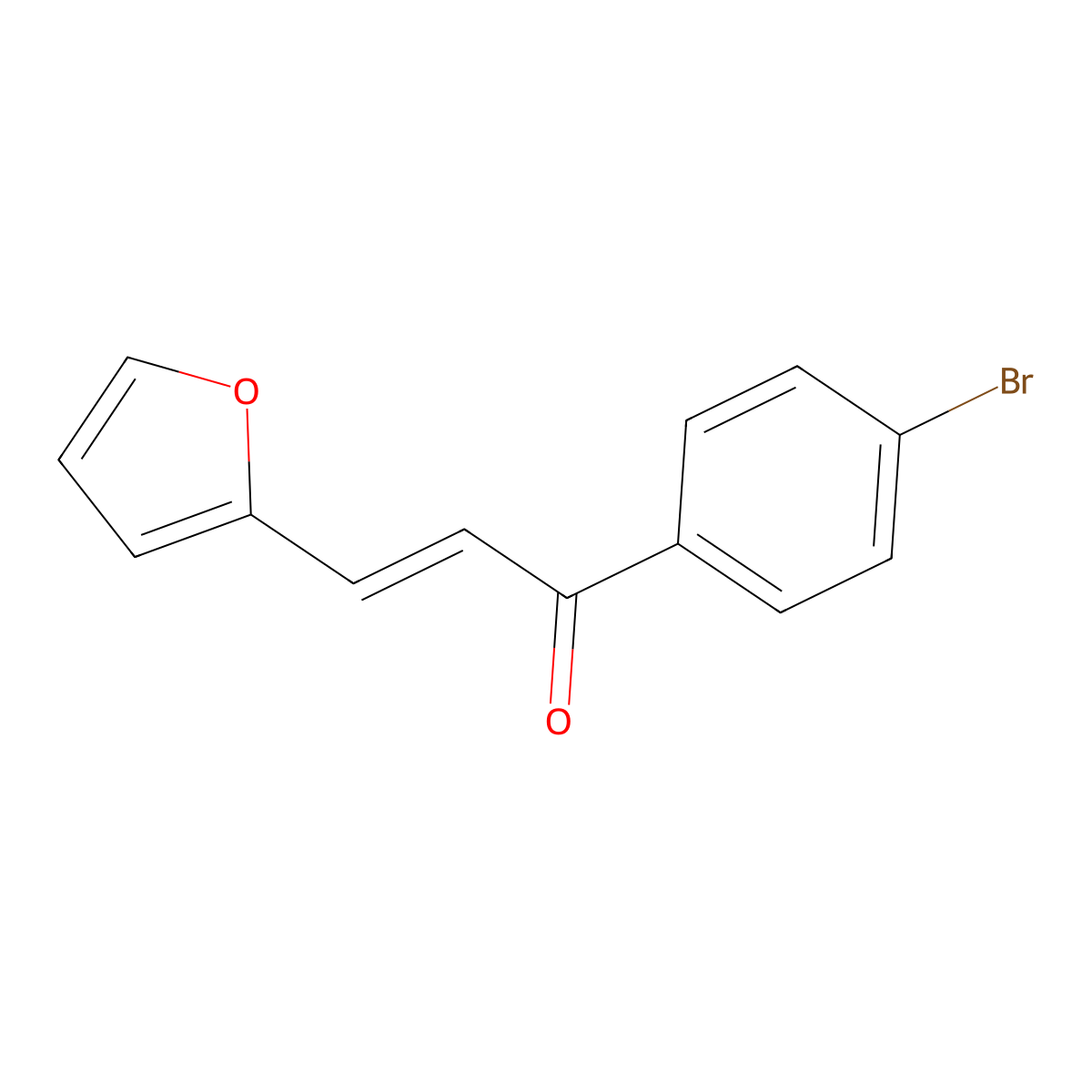 1-(4-Bromophenyl)-3-(furan-2-yl)prop-2-en-1-one molecular structure, CAS 36715-58-9