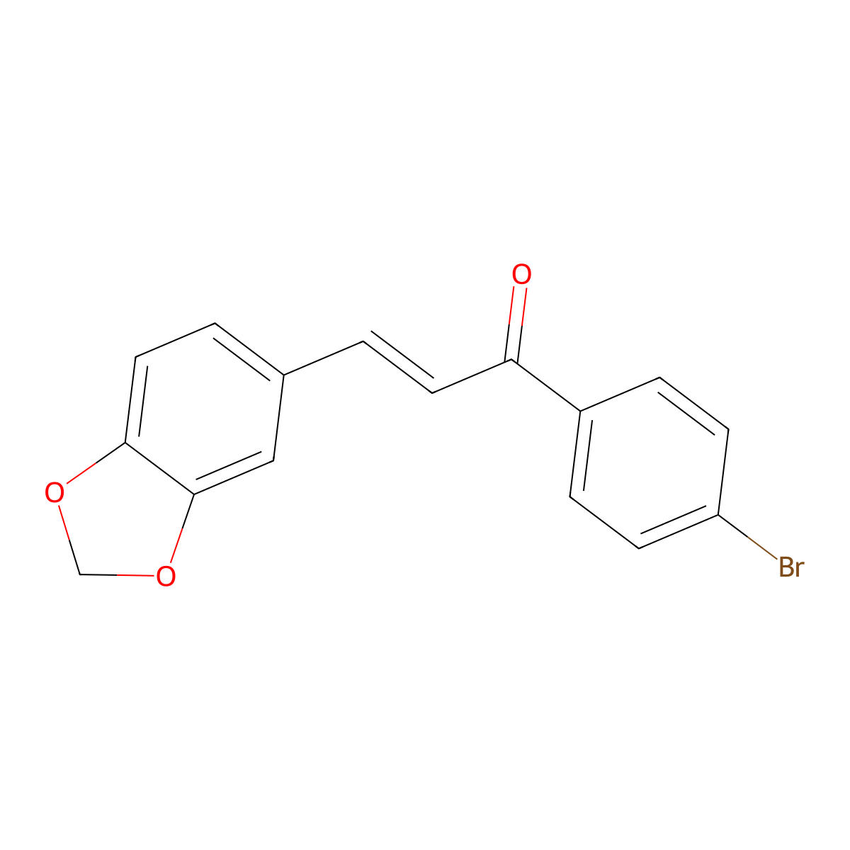 3-(1,3-Benzodioxol-5-yl)-1-(4-bromophenyl)prop-2-en-1-one molecular structure, CAS 36716-01-5