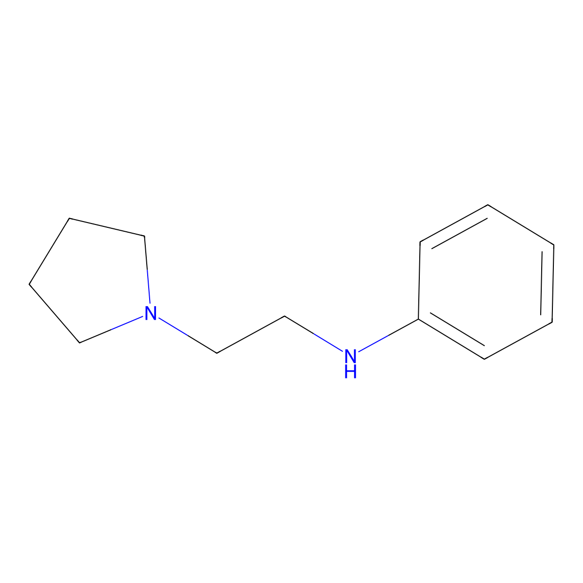 N-[2-(pyrrolidin-1-yl)ethyl]aniline molecular structure, CAS 36716-44-6