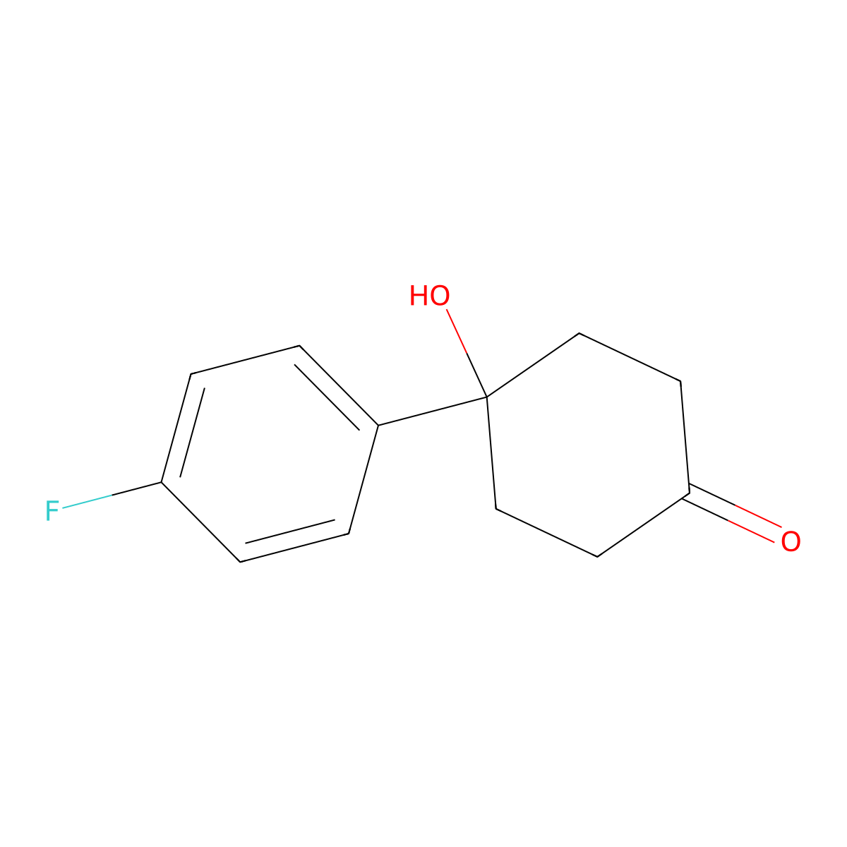 4-(4-Fluorophenyl)-4-hydroxycyclohexan-1-one molecular structure, CAS 36716-69-5