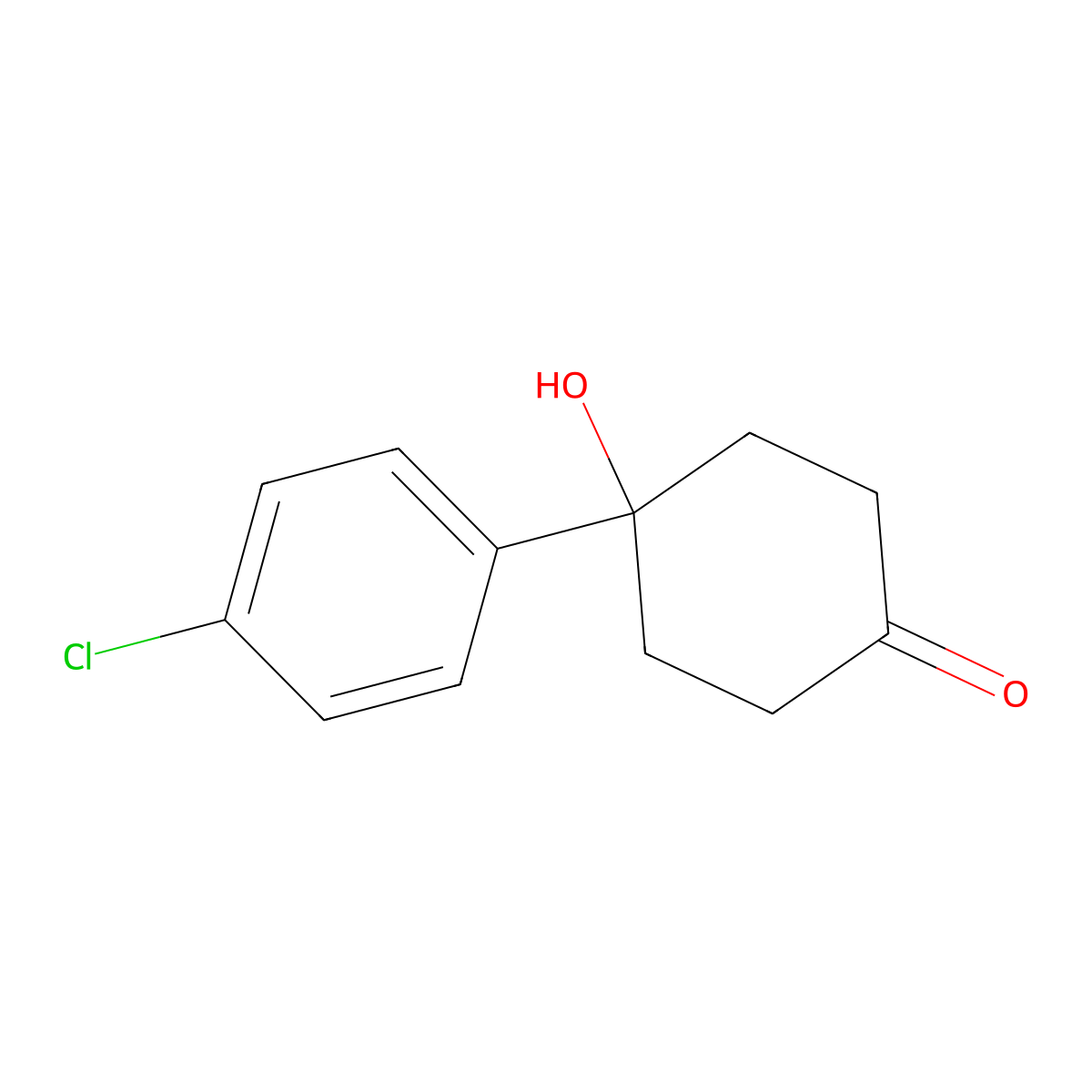 4-(4-Chlorophenyl)-4-hydroxycyclohexanone molecular structure, CAS 36716-71-9