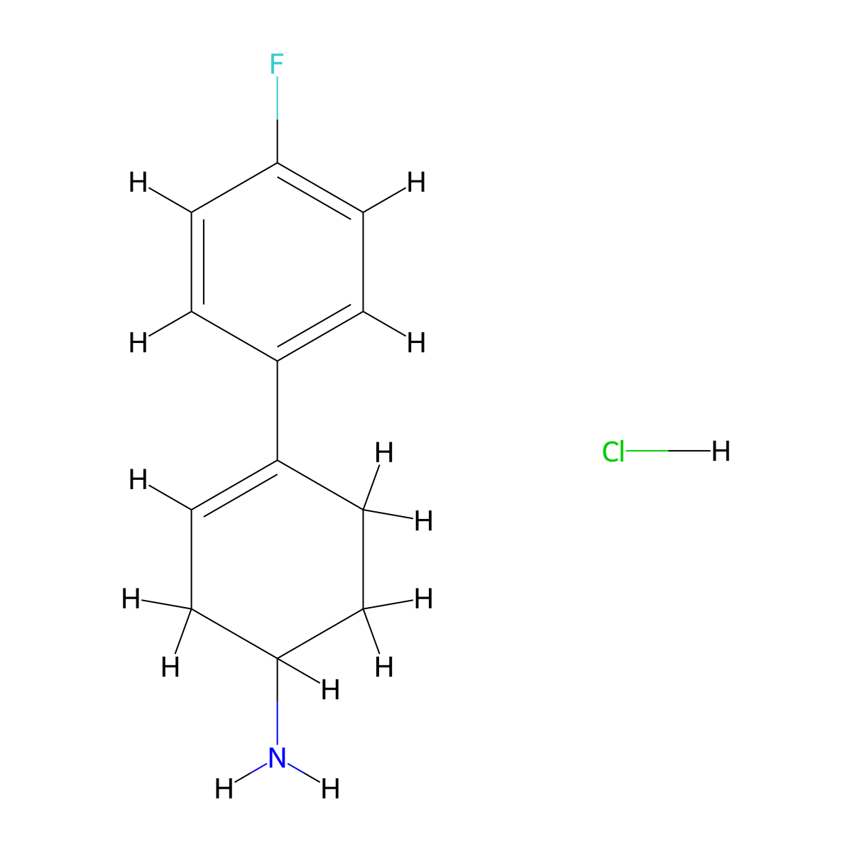 4-(4-Fluorophenyl)cyclohex-3-en-1-amine hydrochloride molecular structure, CAS 36716-85-5