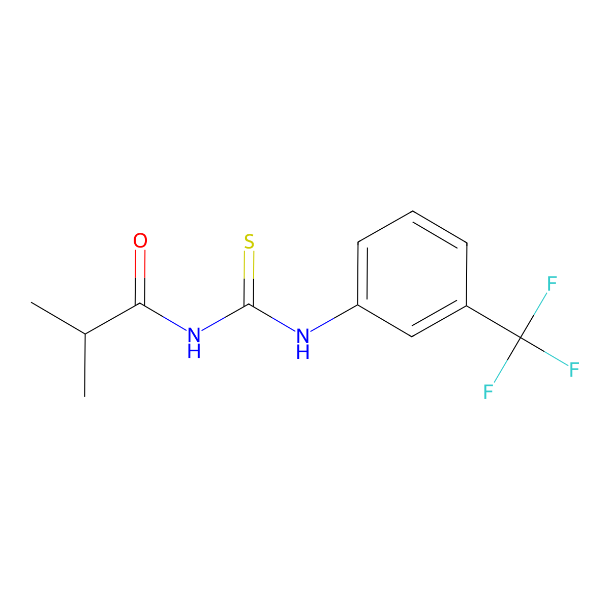 N-isobutyryl-N'-[3-(trifluoromethyl)phenyl]thiourea molecular structure, CAS 36717-13-2